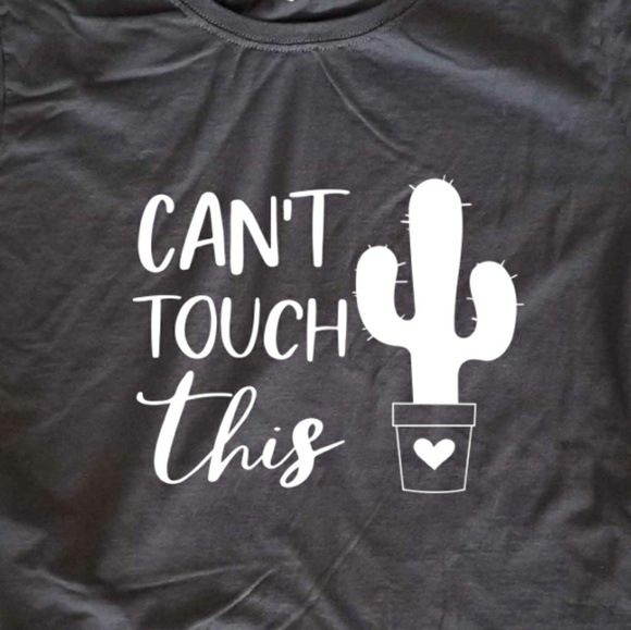 Fruit of the Loom Tops - Can't touch this / cactus heart / fitted t-shirt